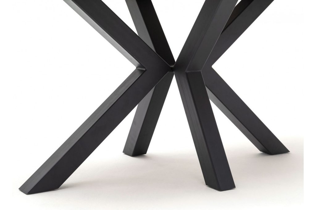 Table repas bois massif et métal noir contemporaine