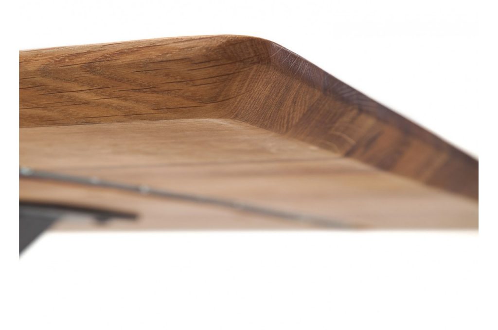 Table repas bois massif et métal noir contemporaine