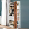 Bibliothèque blanche mat et bois de wotan design
