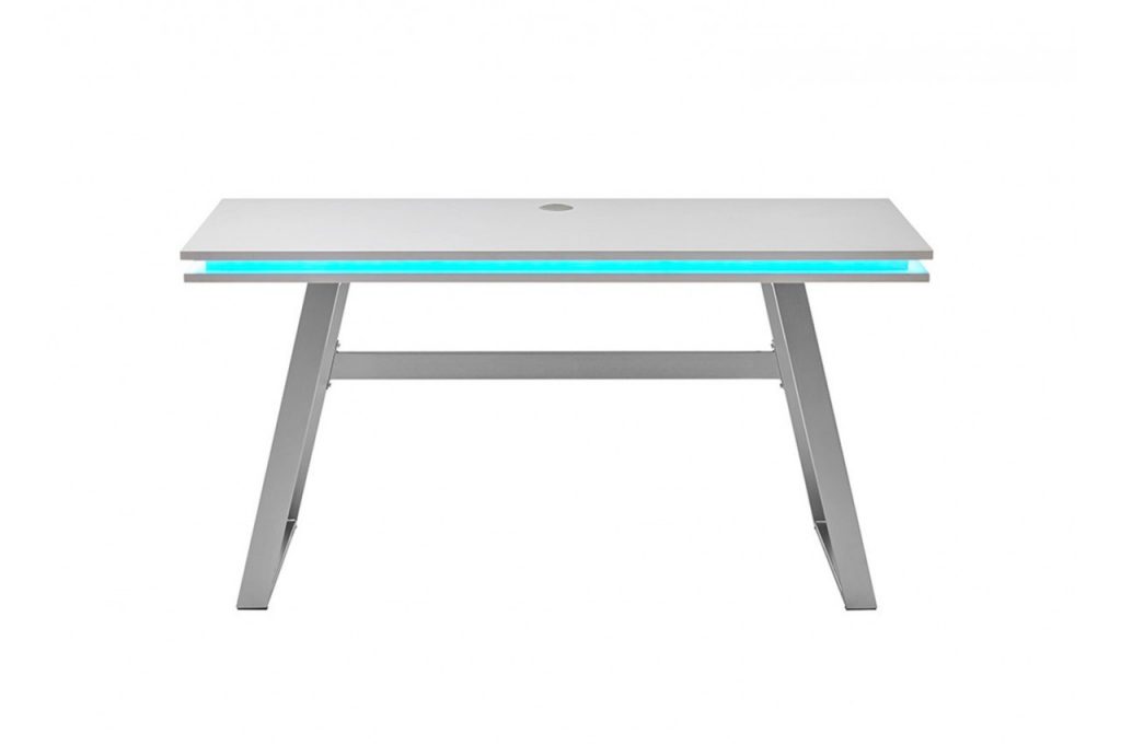 Bureau gamer blanc laqué mat RGB