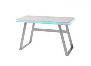 Bureau gamer blanc laqué mat RGB