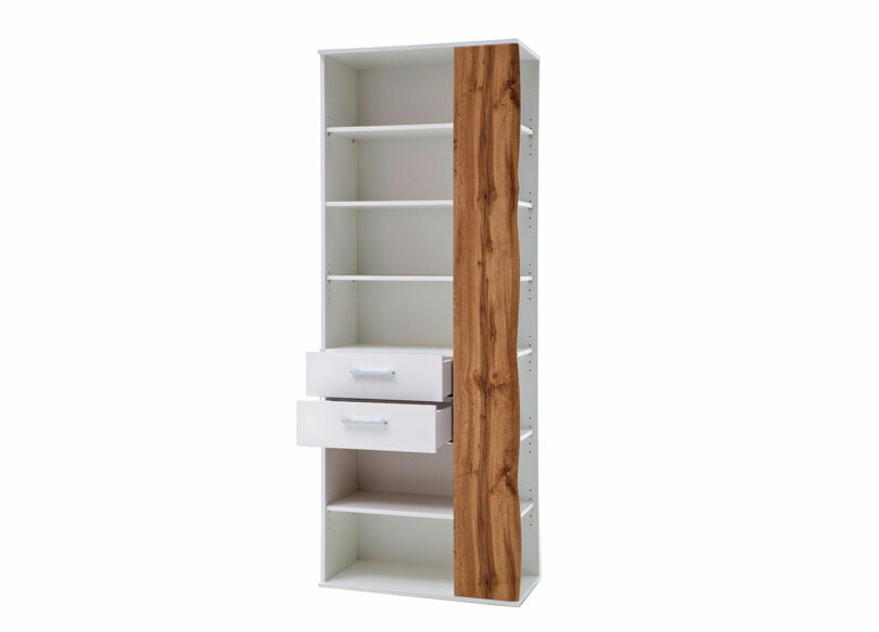 Bibliothèque blanche mat et bois de wotan design