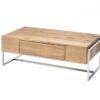 Table de salon en bois plaqué chêne design