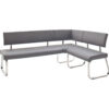 Banquette d'angle en simili cuir marron - Gris