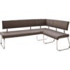 Banquette d'angle en simili cuir marron - Marron