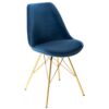 Chaise en velours bleu - Bleu foncé