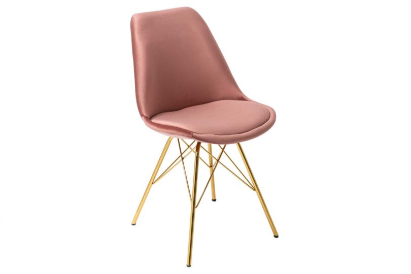 Chaise en velours rose