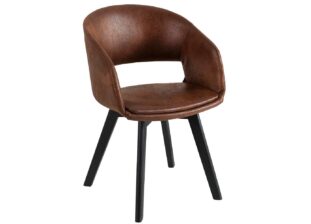 Chaise en microfibre marron