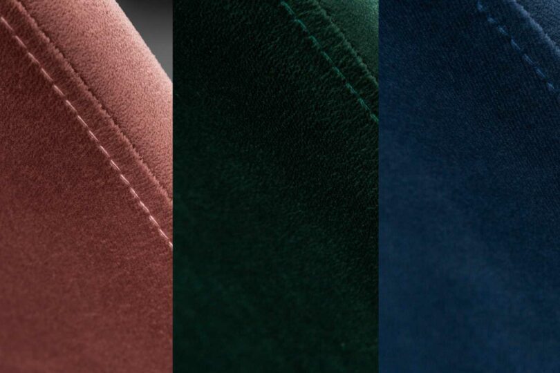 Différentes couleurs des velours des chaises