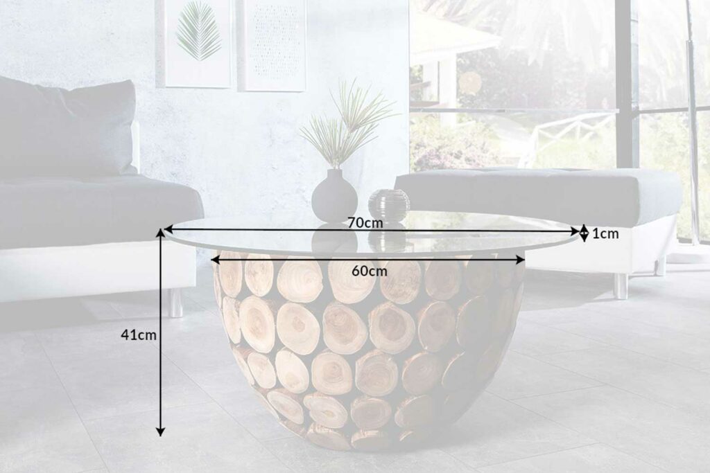 Dimensions de la table basse ronde en bois