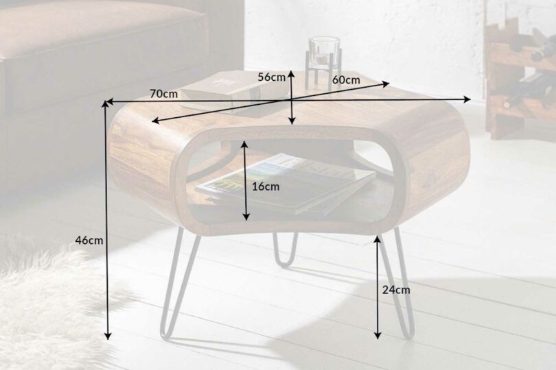 Dimensions de la table d'appoint en bois