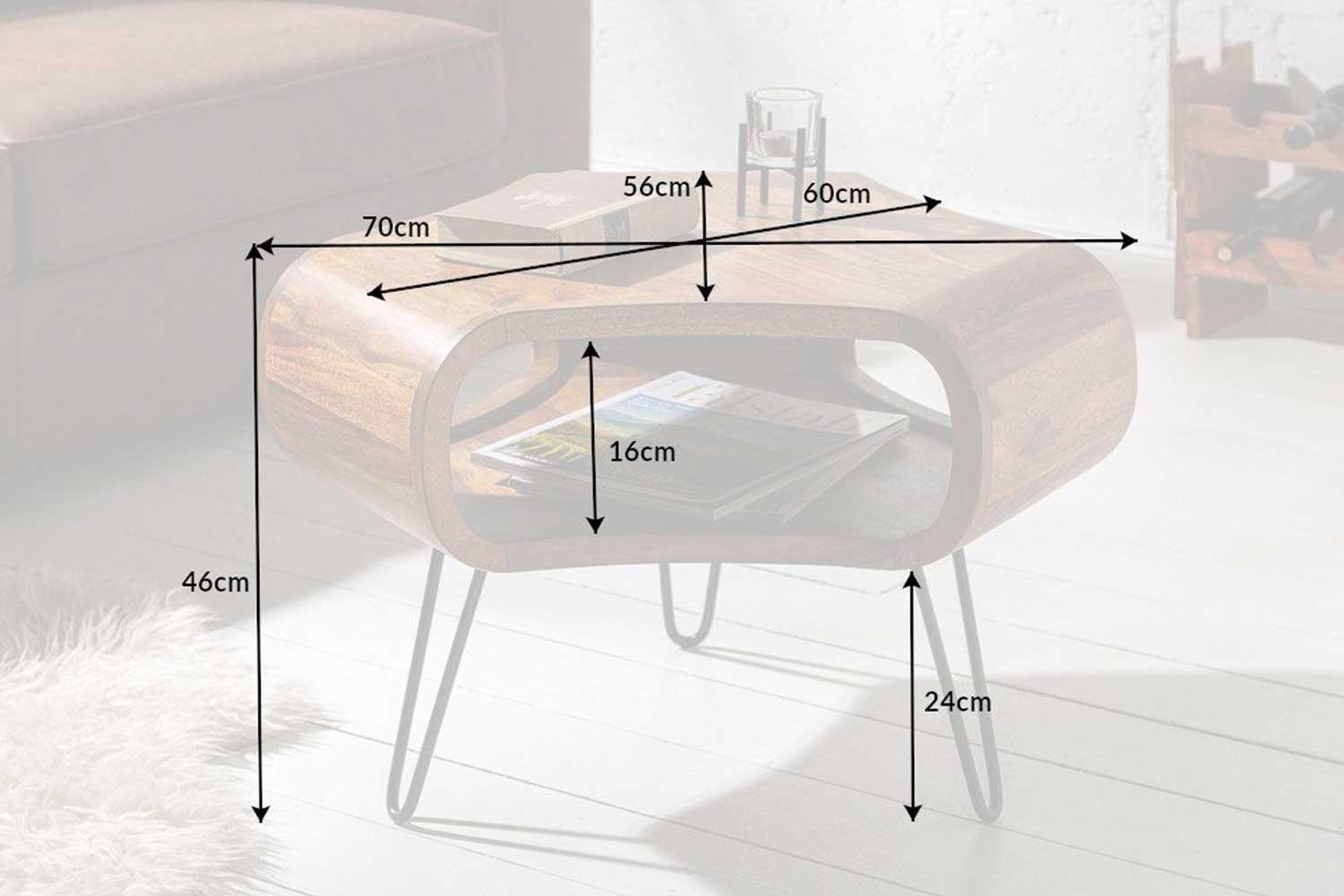 Dimensions de la table d'appoint en bois