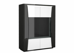 vitrine design noir et blanc laqué