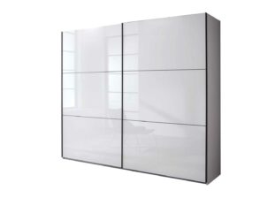 Armoire adulte  portes coulissantes verre blanc
