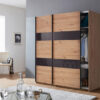 Armoire pas cher en bois et verre gris