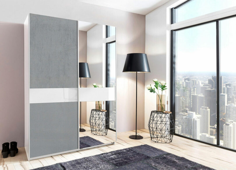 Armoire vestiaire  cm gris béton