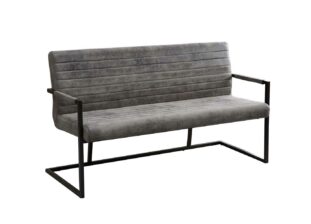 Banc de salle à manger en microfibre gris