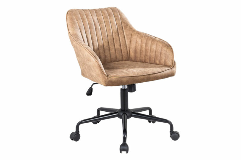 Fauteuil de bureau en velours taupe design