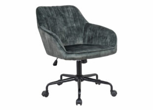 Fauteuil de bureau en velours vert mélèze