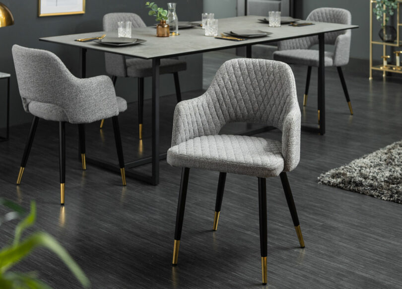 Chaise de salle à manger moderne en tissu