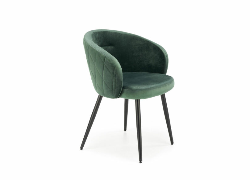 Chaise de séjour en velours vert