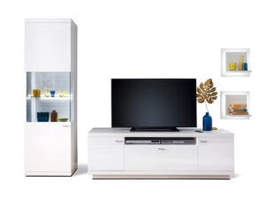 Ensemble tv blanc laqué design