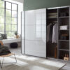 Grande armoire dressing verre gris clair  portes coulissantes