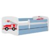 Lit bleu enfant camion de pompier - Bleu