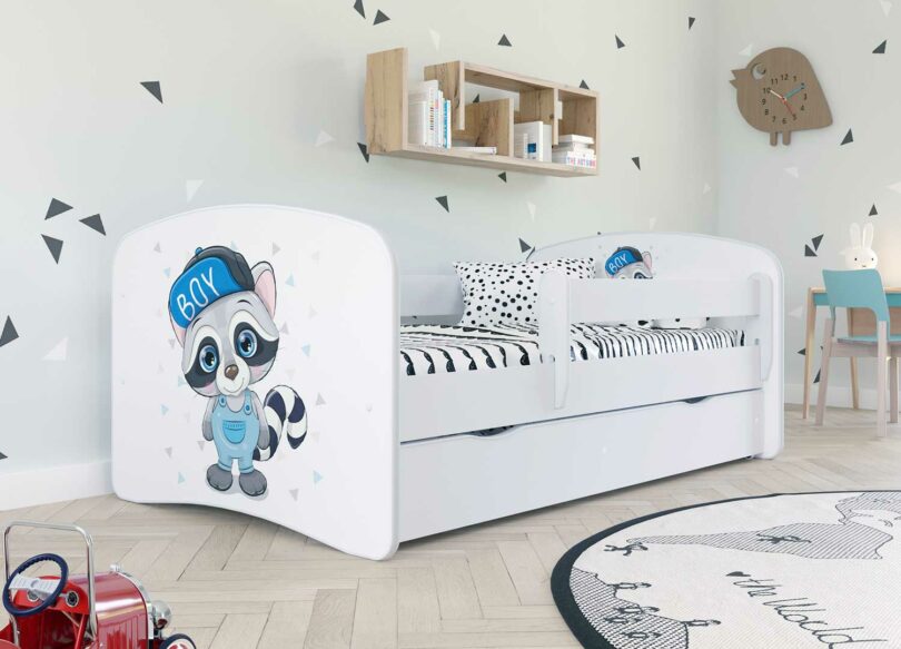 lit enfant blanc raton laveur avec tiroir de lit