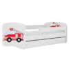 Lit enfant blanc camion de pompier