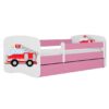 Lit rose enfant camion de pompier - Rose