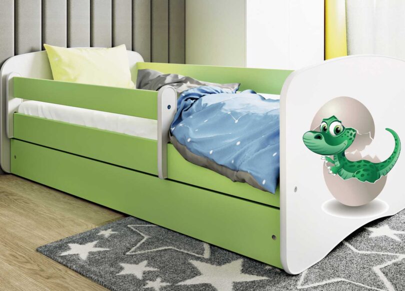 Lit enfant vert dinosaure