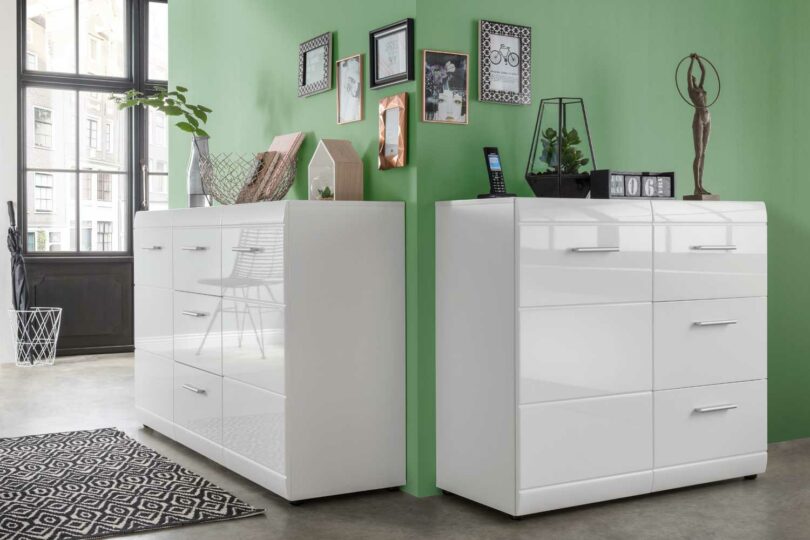 Buffet blanc laqué moderne