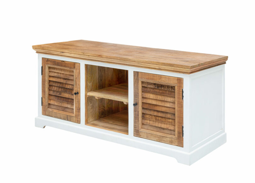 meuble tv vintage bois massif