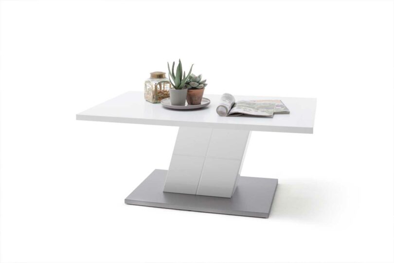 Table basse laquée blanc brillant