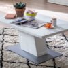 Table de salon rectangulaire laquée blanc