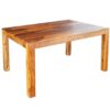 Table de salle à manger rectangulaire en bois de sheesham laqué