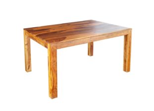 Table de salle à manger rectangulaire en bois de sheesham laqué