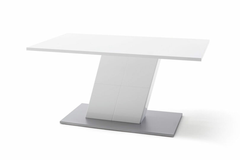 Table à manger design laquée blanc