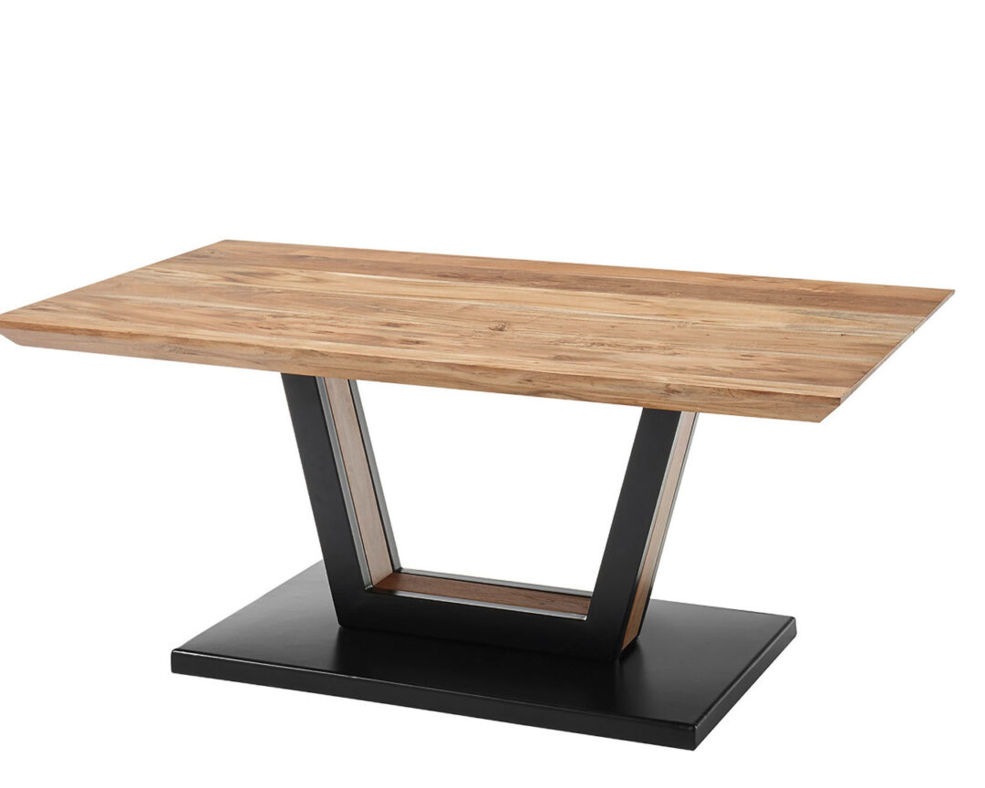 Table de salon en bois et métal industrielle