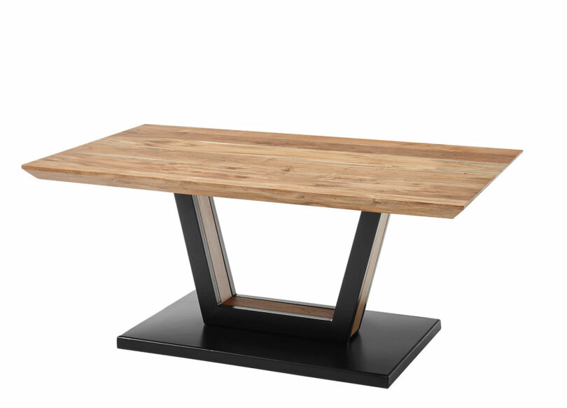 Table de salon en bois et métal industrielle
