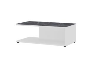 Table de salon blanche et marbre