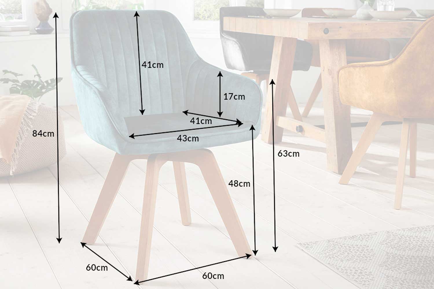Dimensions de la chaise de salle à manger
