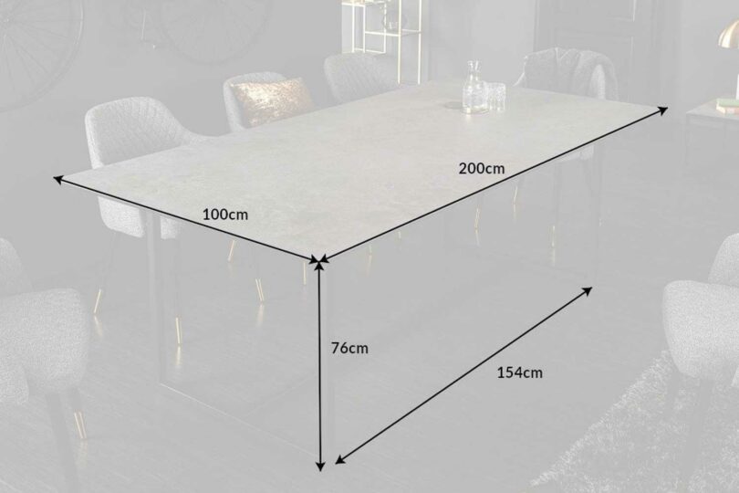 Dimensions de la table de séjour industrielle