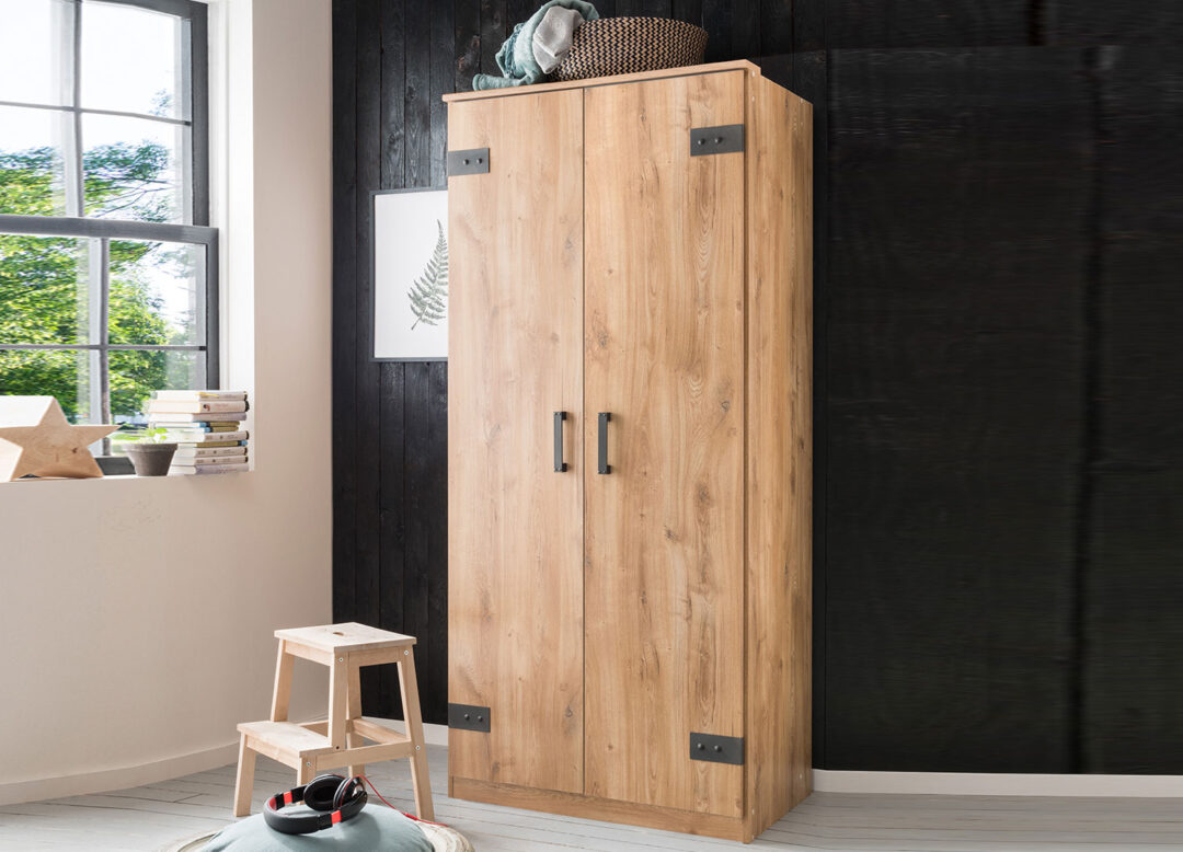 armoire penderie avec étagère style industriel