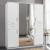 armoire dressing portes avec miroir pas cher - Blanc