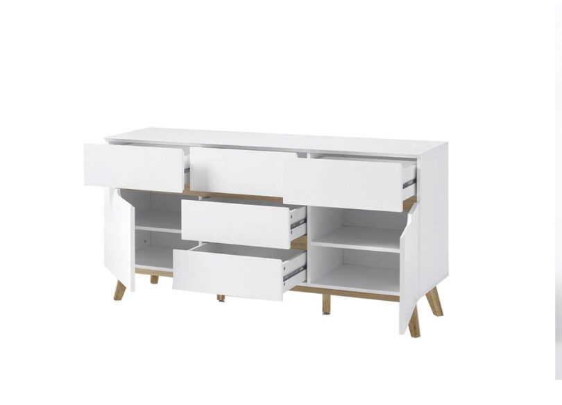 buffet blanc et bois style scandinave