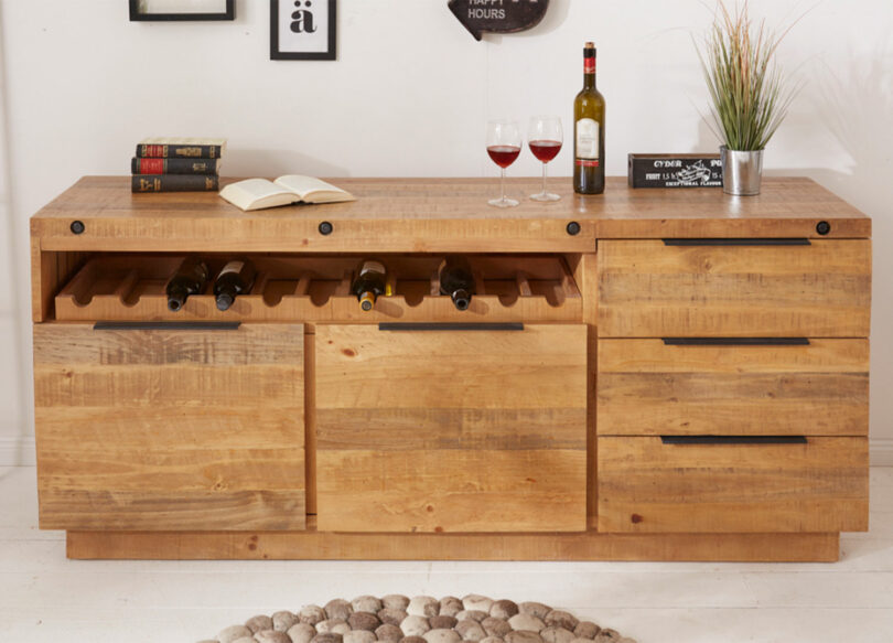 buffet de salle a manger moderne en bois massif verni