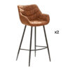chaise haute de bar marron vintage