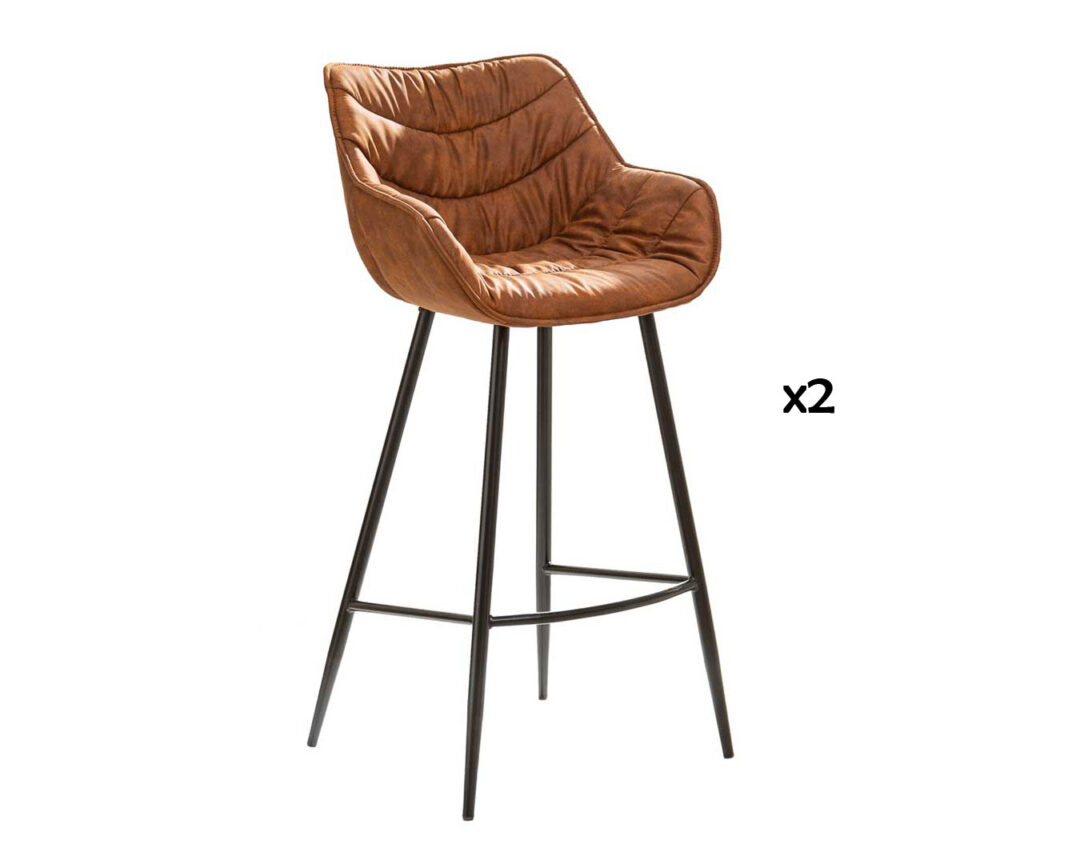 chaise haute de bar marron vintage